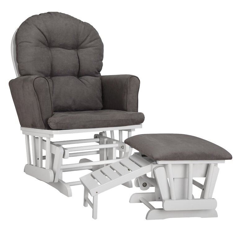 Gray glider cheap rocker with ottoman